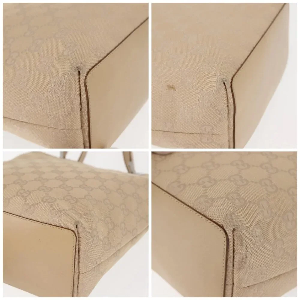 GUCCI GG Canvas Tote Bag Beige Silver 31244 Auth - Picture 16 of 16